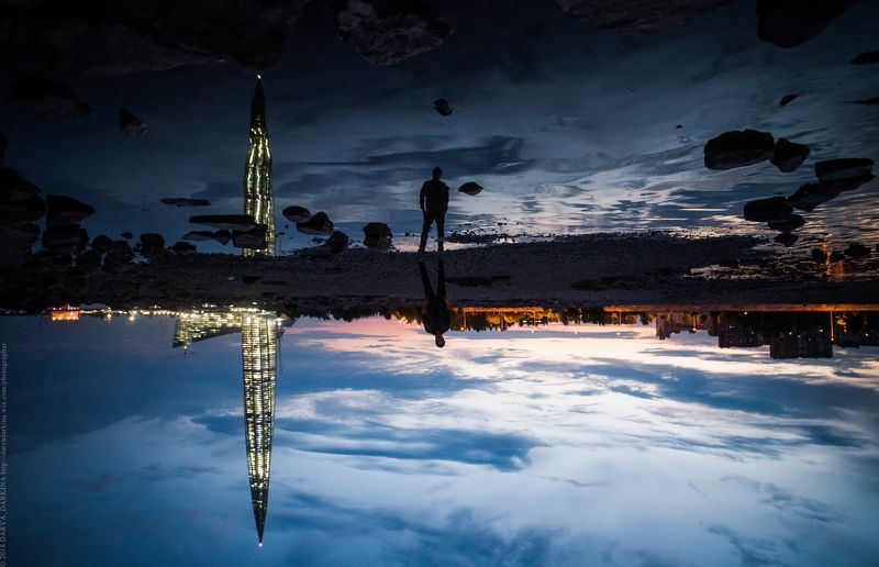 архитектура, город, ночь, пейзаж, отражение, небоскреб, человек, cityscape, city, streetphoto Миры.photo preview