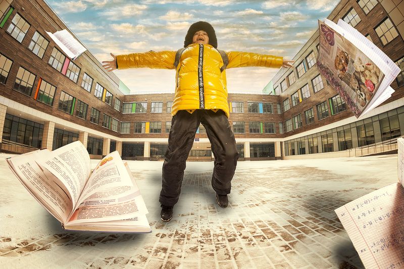 школа, учебник, тетрадь, школьник, композиция Каникулы! фото превью