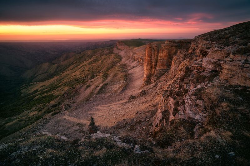 закат, горы, бермамыт, кавказ, пейзаж Вечер на плато Бермамытphoto preview