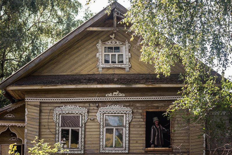 деревня, человек, жанр, ремонт, лето, village, summer, тверская Ремонт избы.photo preview