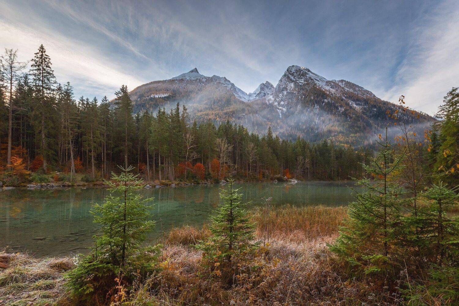 германия, бавария, озеро, горы, снег, хинтерзее, вацман, Геннадий Финенко