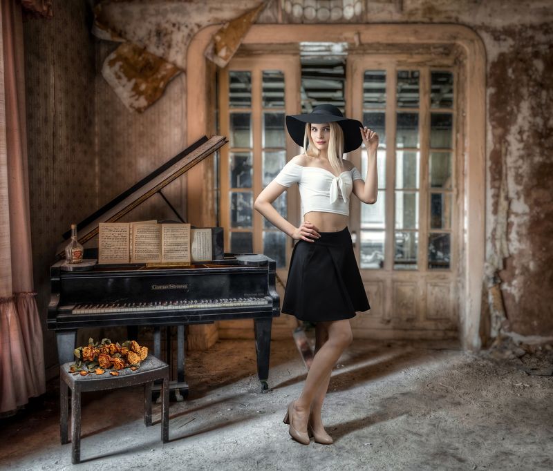 студийный портрет, красивая девушка, женский портрет, концептуальное, будуар Еленаphoto preview