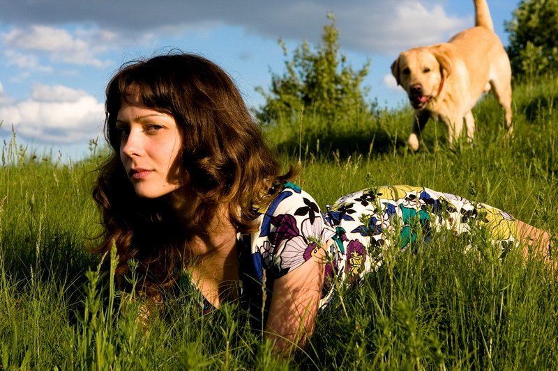 девушка, собака, репортаж, портрет, животные ***photo preview