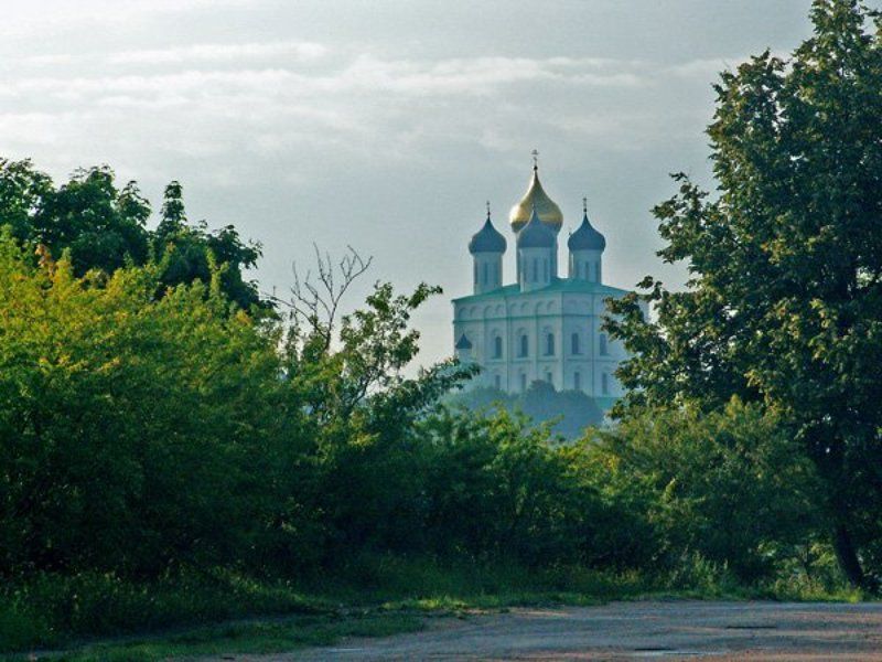 храм, псков, утро В дымке утренней...photo preview