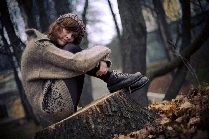 девушка, осень, нежность, взгляд Нежная осеньphoto preview