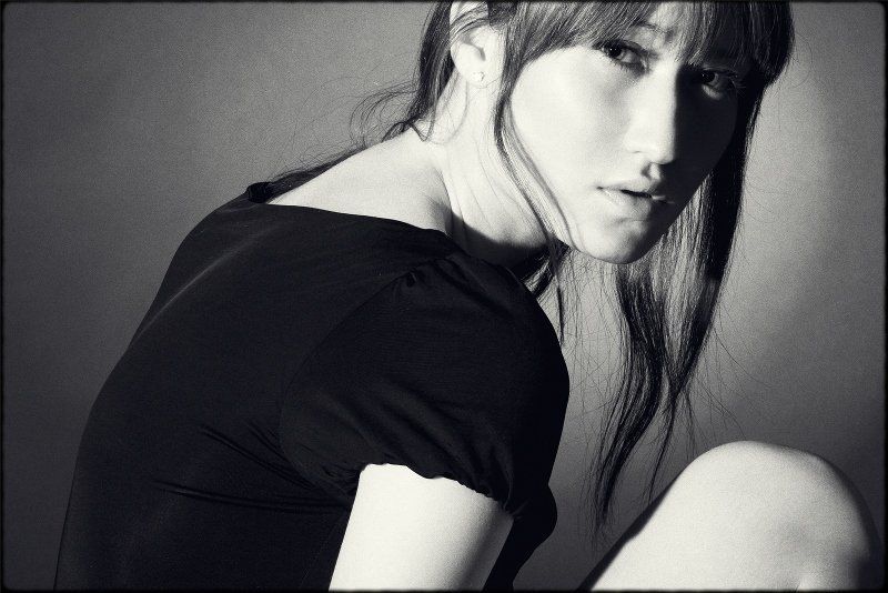 девушка, портрет, ч/б, глаза, цифра *** фото превью