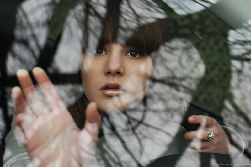 девушка, авто, дорога, блики photo preview