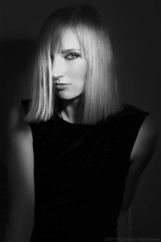 девушка, блондинка, чб Анастасияphoto preview