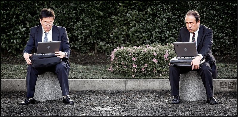 япония, токио, бульвар, японец, компьютер, игра Морской бойphoto preview