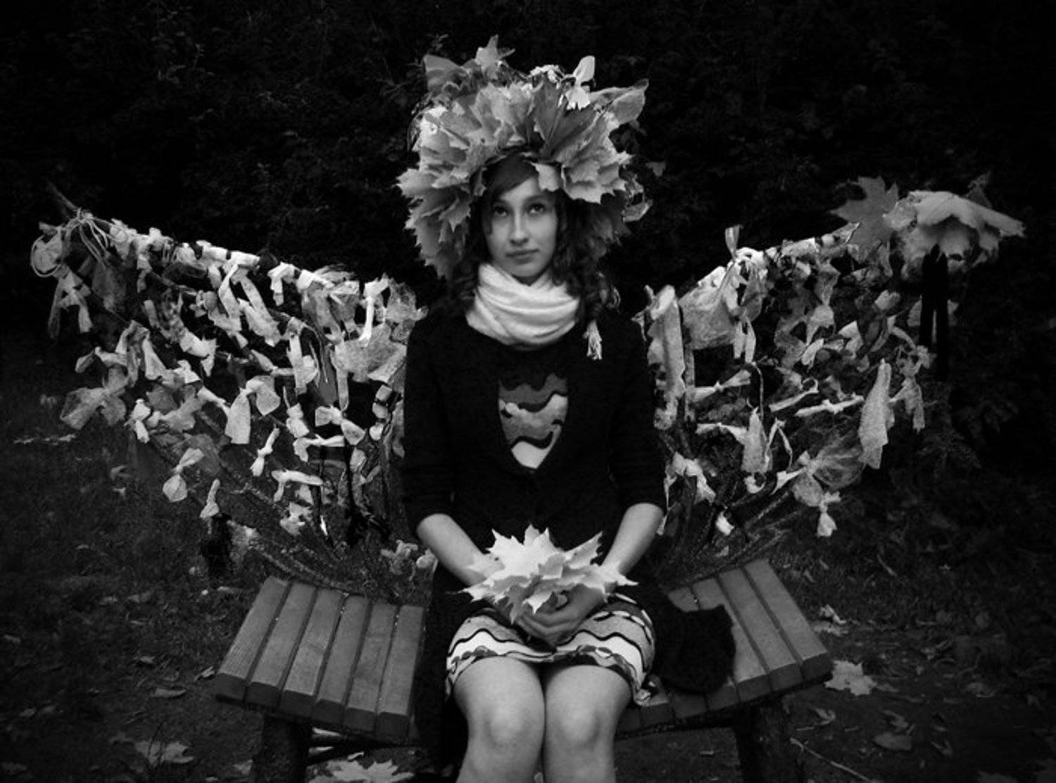 девушка, осень, октябрь, ангел, крылья, Olga Panteleeva