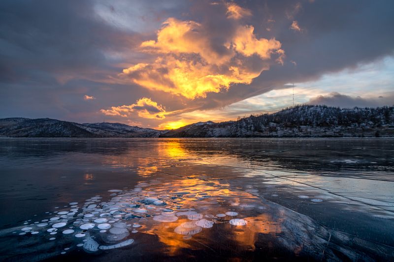 зима, лед, пузыри, льдинка, байкал Лед и пламяphoto preview