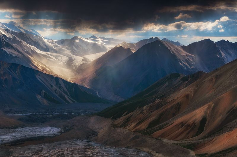 тянь-шань, горы, закат, мраморная стена, баянкол Летний вечерphoto preview