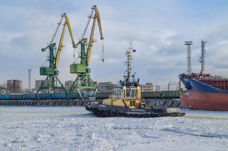 буксир, море, весна, питер, город, март, Портовый трудяга.photo preview