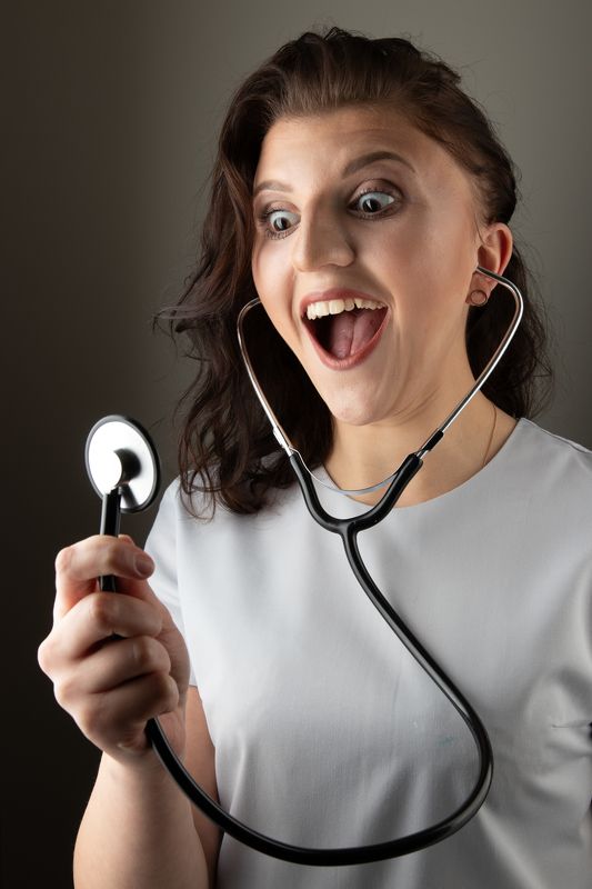 Vertical, One Person, Stethoscope, Photography, Healthcare And Medicine, Close-up, White Background, Young Women, Studio Shot, Equipment, Medical Equipment, Medicine, Care, Medical Exam, Hospital, Portrait, портрет,  медсестра,  бизнес портрет, business p Медсестраphoto preview