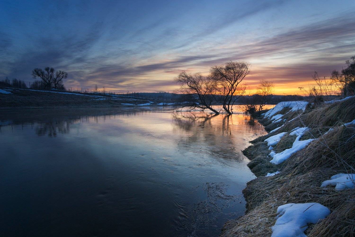туман, московская область, утро, природа, пейзаж, весна, рассвет, солнце, Александр Кыров