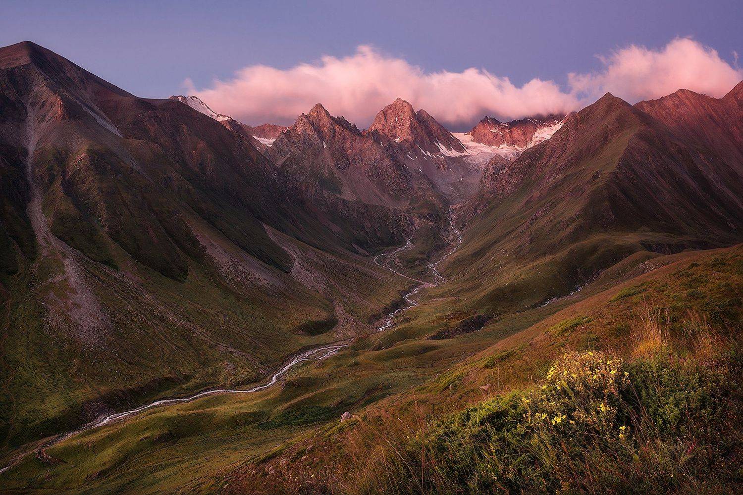 рассвет, горы, приэльбрусье, пейзаж, кавказ, Tania Leschinskaya