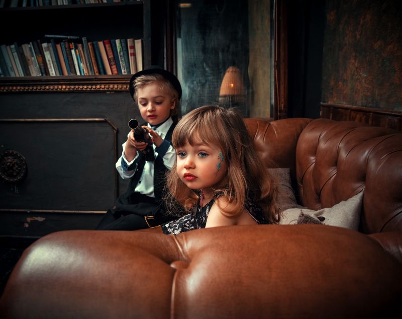 студийный портрет, детский портрет, семейный, концептуальное Эрика и Левphoto preview