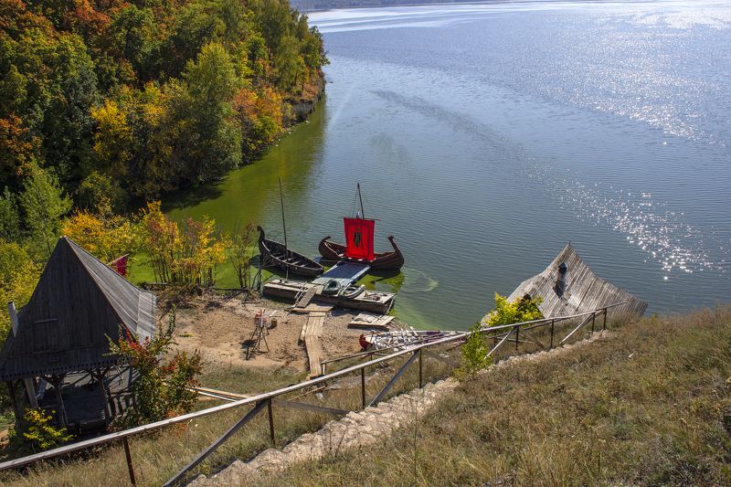 пейзаж, жигулевские горы, река уса,волга,богатырская слобода,ладья, Алый парусphoto preview