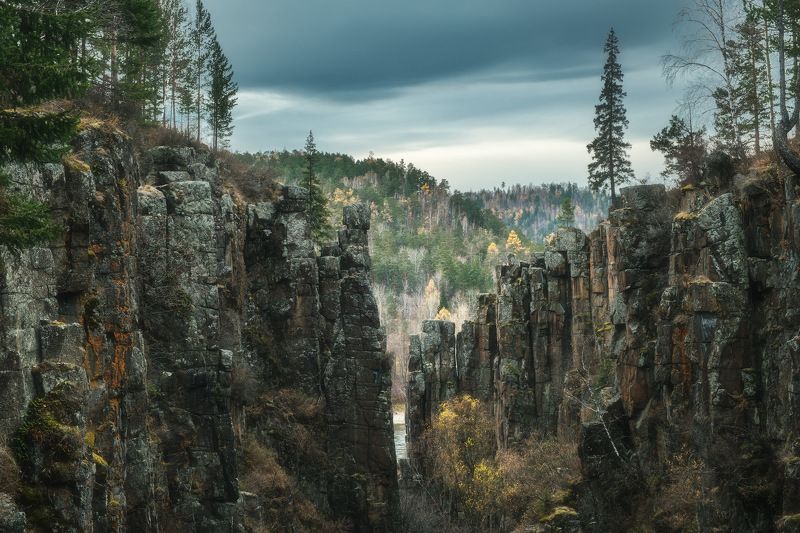 россия, иркутская область, нижнеудинск, водопад, тайга, рассвет, природа, пейзаж, снег, река, осень, ук, уда, каньон Каньонphoto preview