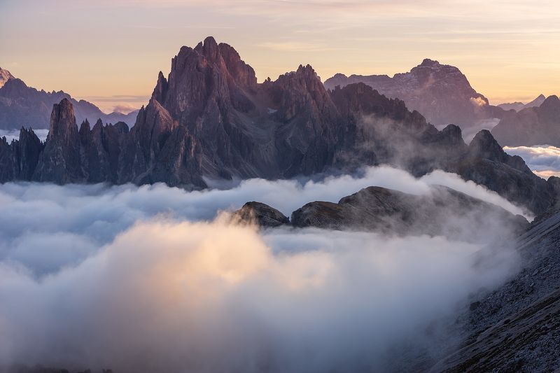 италия, доломиты, горы, облака, закат, осень, природа, landscape, italy, dolomites Доломиты. фото превью