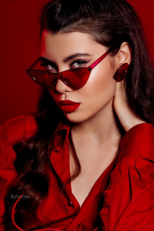 фотография, портрет, портретная фотография, девушка в красном, red, женская красота photo preview