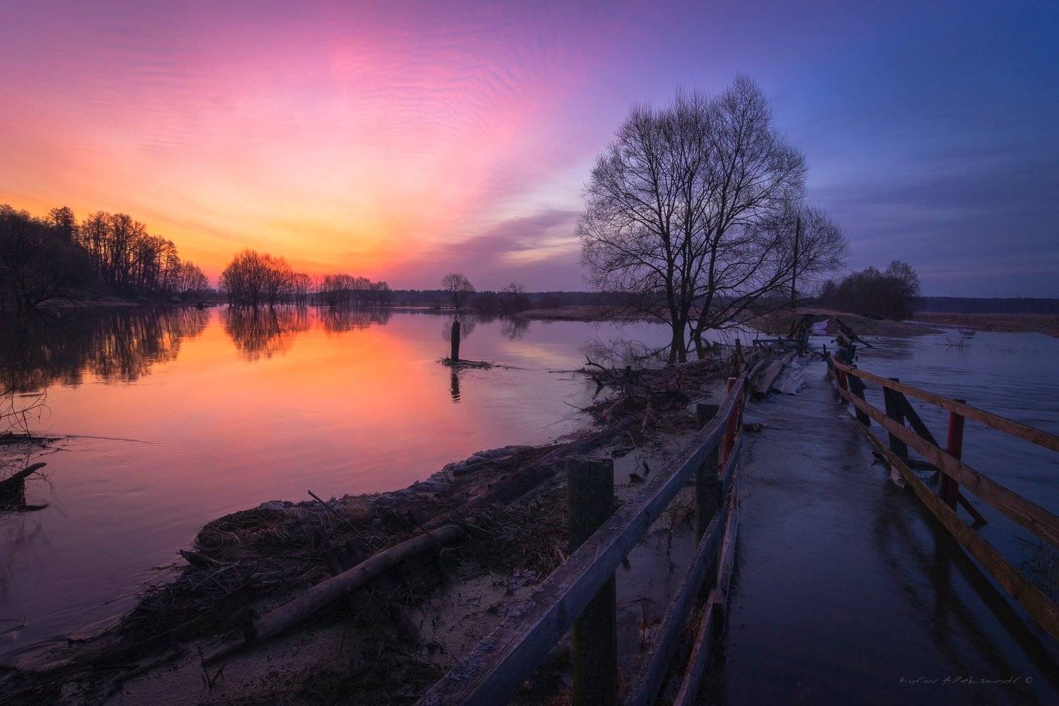 туман, московская область, утро, природа, пейзаж, весна, рассвет, солнце, Александр Кыров