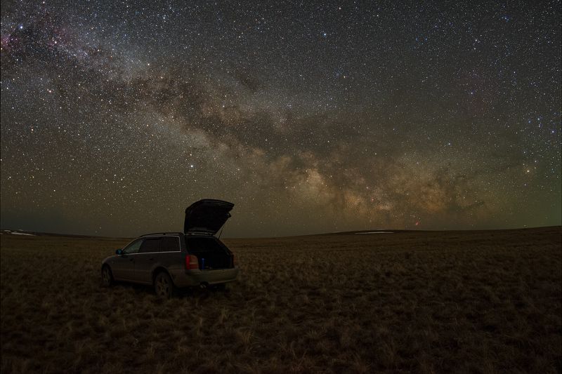 млечный путь, звезды, космос, ночь, длинная выдержка, canon, пейзаж, туманность, степь, авто, машина, весна Млечный путьphoto preview