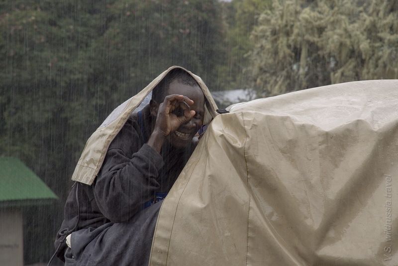 килиманджаро, дождь, ливень, негр, африка, спорт, экстрим, горы, танзания, путешествие, приключение, шагнивнеизведанное Весёлый дождик в Мириакамбеphoto preview