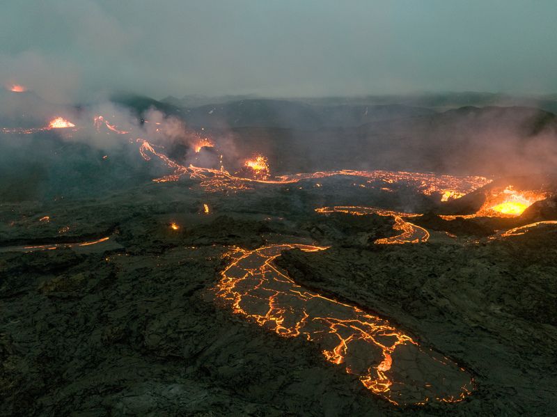 аэрофотосъёмка,пейзаж,iceland,вулкан,извержение Рождение драконаphoto preview