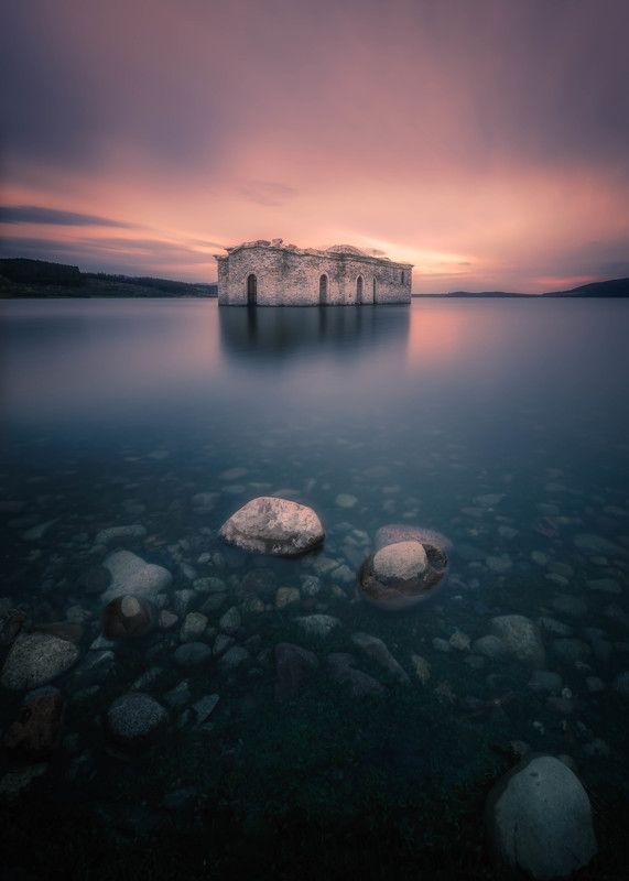 #landscape#nature#longexposure#lake Under water churchphoto preview