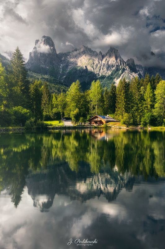 mountains, lake, mirror Mirror in Dolomitesphoto preview