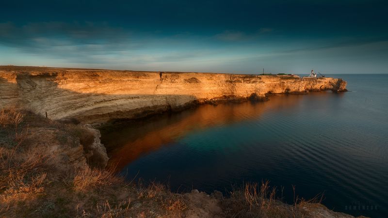 крым, тарханкут, большой атлеш, море, скалы, берег, закат, пейзаж, crimea, sea, coastal, rocks, dusk, sunset, seascape. Большой Атлеш, Закатная.photo preview