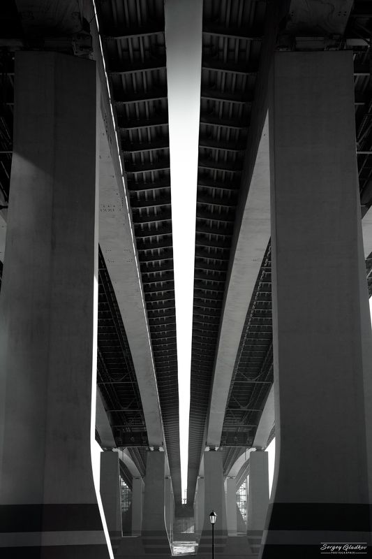 architecture, urban, city, dark, black, white, bridge, line, Russia, Rostov on Don Ворошиловский мостphoto preview
