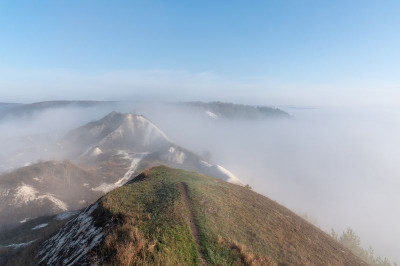 крапивенское городище, рассвет, туман Крапивенское городищеphoto preview