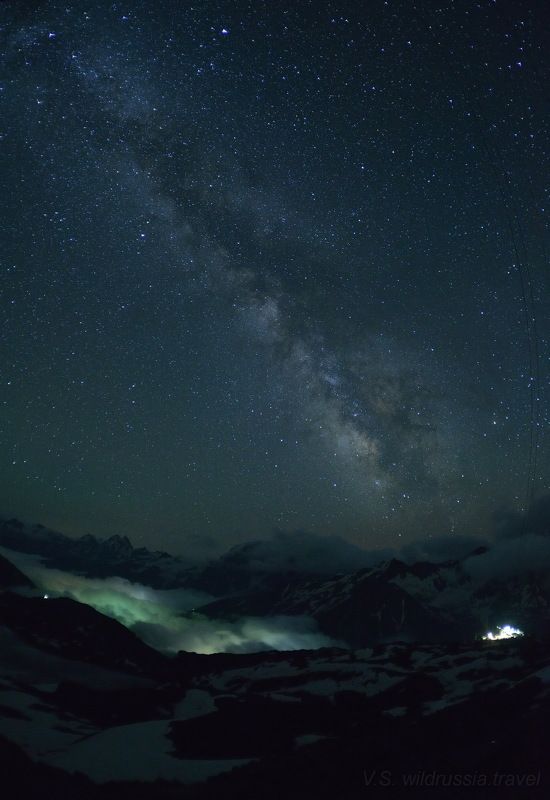 Эльбрус, Кавказ, Россия, горы, небо, звёзды, ночь, Млечный Путь, высота, шагнивнеизведанное Эльбрусиада (из цикла)photo preview