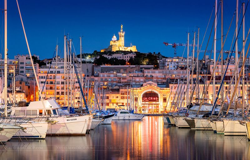 nikon, europe, france, marseille, architecture, iconic, landmark, travel, postcard, blue hour “La Criée”photo preview