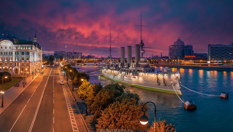 россия, петербург, город, ночь, рассвет Крейсерphoto preview