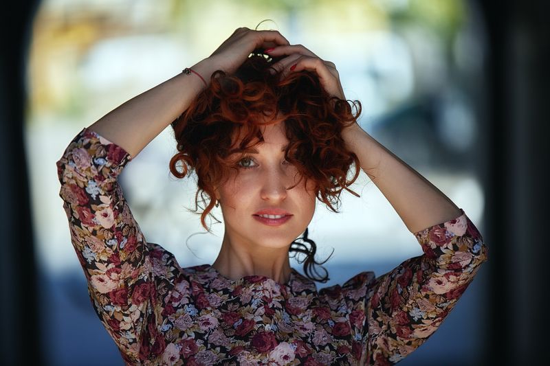 портрет, девушка, солнце, рыжие, взгляд, красота, лето, Яркаяphoto preview