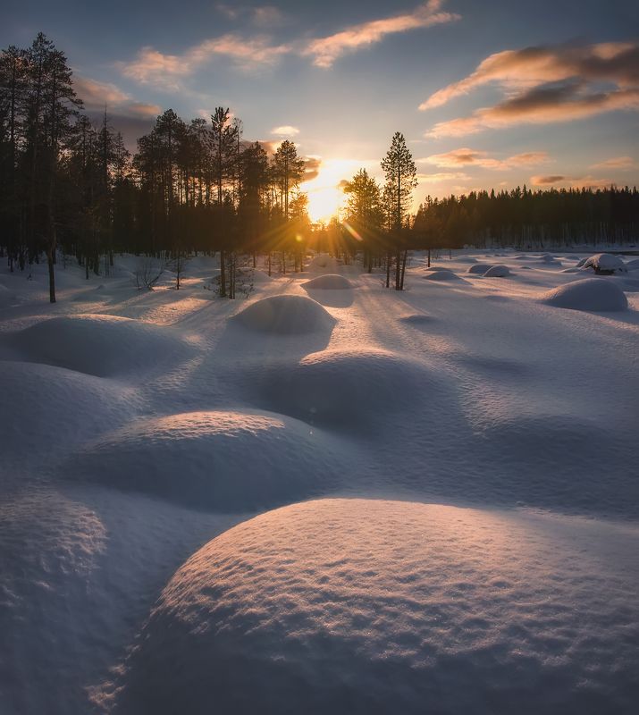 закат на реке Колвица Кольский п-овphoto preview
