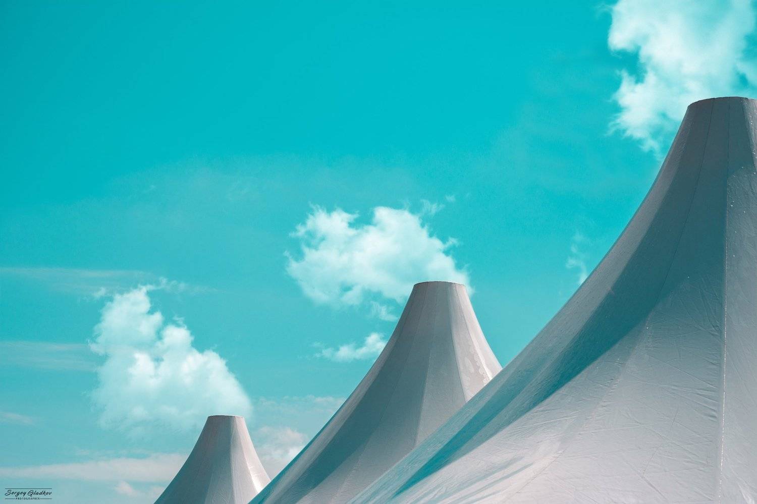 architecture, city, urban, abstract, blue, clouds, light, tents, Russia, Rostov on Don , Сергей Гладков