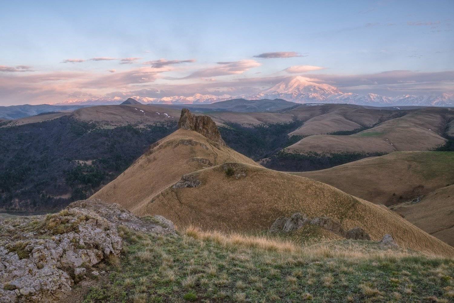 северный кавказ, карачаево-черкессия, весна, эльбрус, закат, Николай Мысливцев