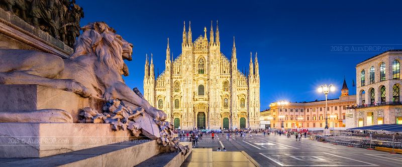 canon, color, postcard, picturesque, landmark, europe, milan, italy, travel, urban, architecture, iconic, blue hour, panorama Панорама Милана / Milan panoramicphoto preview