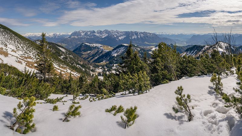 альпы, зима, поход, горы, облака, дерево, солнце, Альпыphoto preview