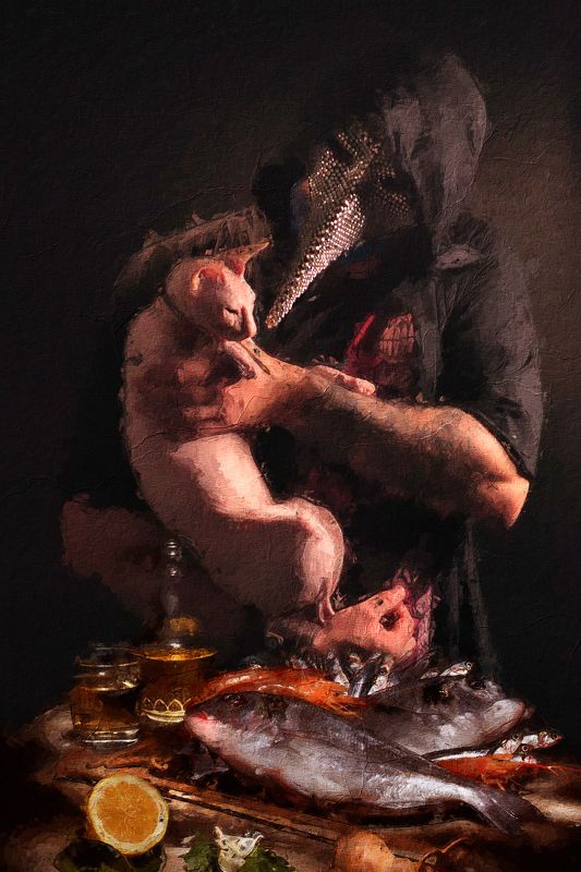 Натюрморт с котомphoto preview