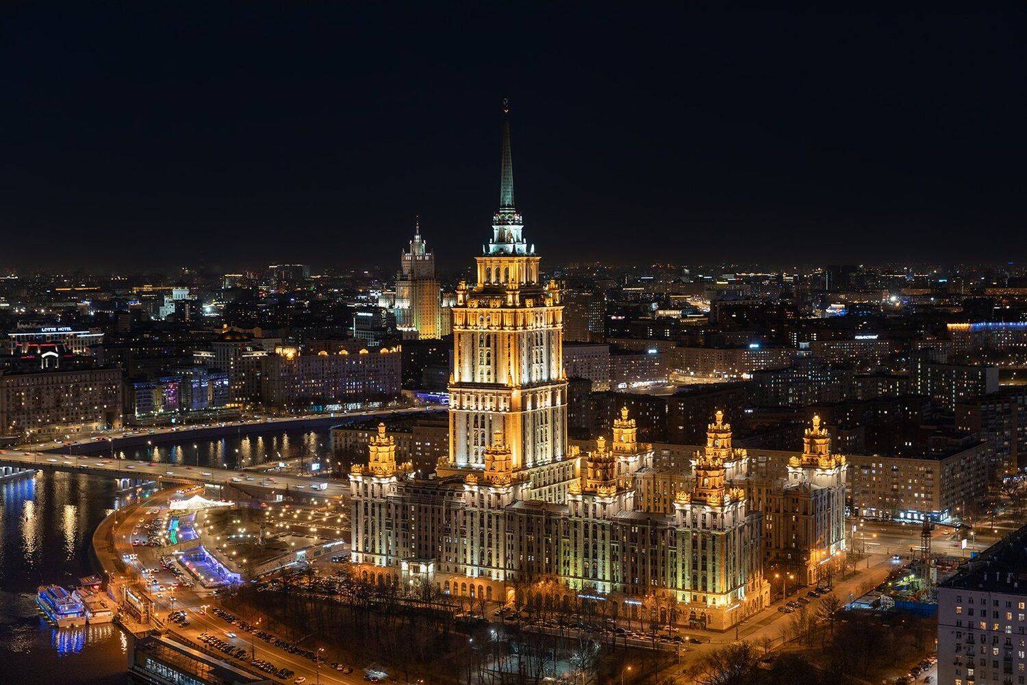 Отель Украина. Автор: Юрий Шурчков отель, гостиница, украина, ночь, город, москва, виды, Юрий Шурчков