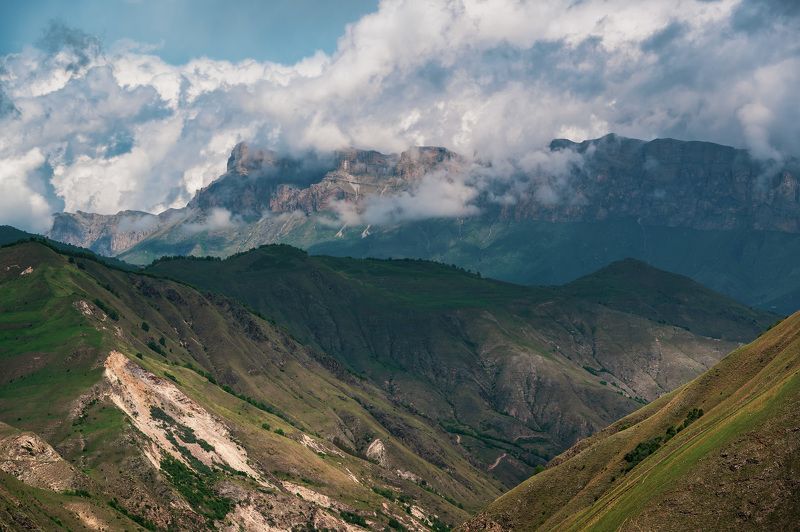 mountains sky clouds plateau rage landscape spring rock caucasus Чегем.photo preview