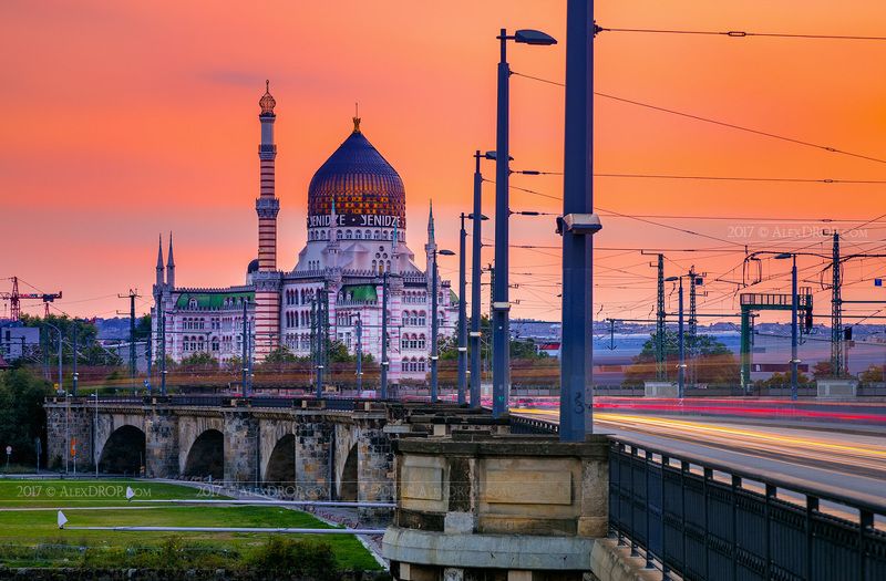 canon, color, postcard, picturesque, landmark, europe, dresden, germany, urban, architecture, iconic, long exposure, motion, light tracks Йенице / Yenidzephoto preview