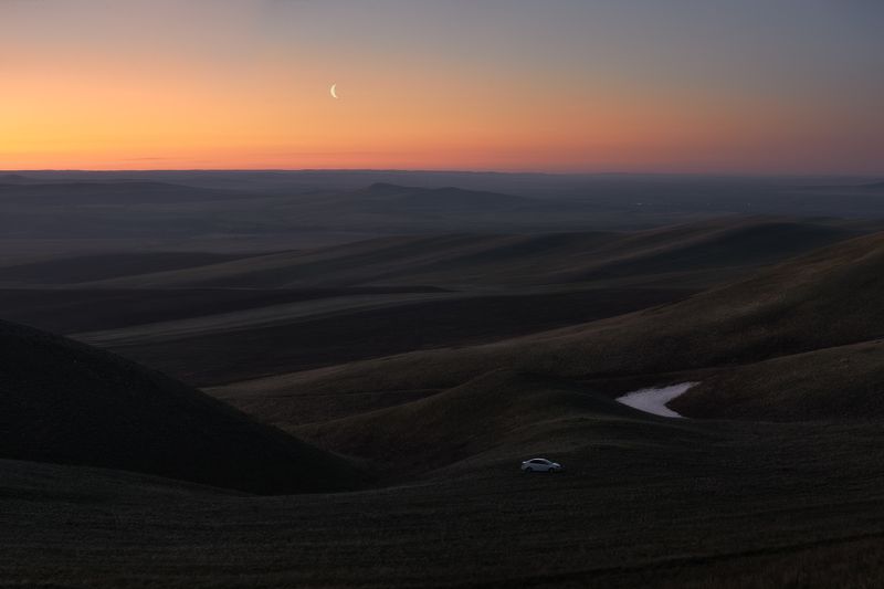оренбург, оренбургская область, долгие горы, рассвет, горы Утро в Долгих Горахphoto preview