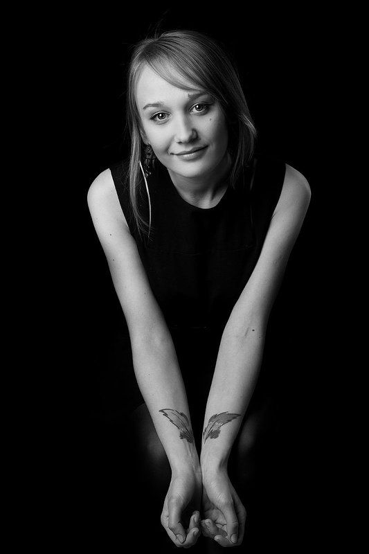 Arms, Black and white, Girl, Tatoo, Жанровый портрет, Портрет, Татуировки ***photo preview