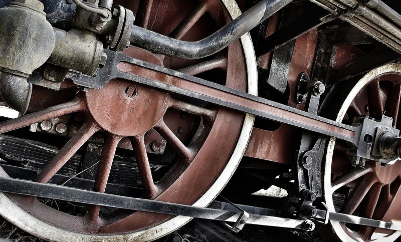 ferro,ferrovia,passato,ruote,raggi, sbarre,binario, caldaia, Locomotivaphoto preview